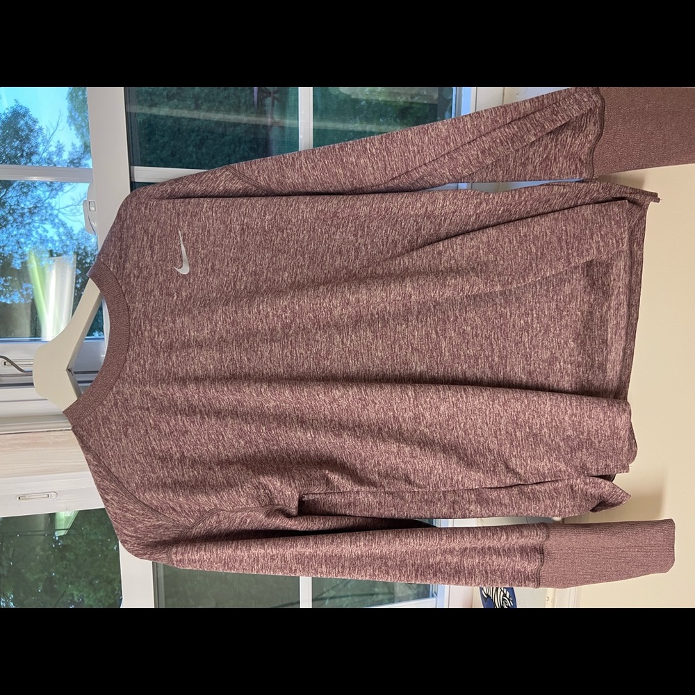 Brown white workout long sleeve.